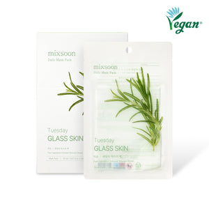 mixsoon Daily Mask Pack 20ml X 10 sheets 1SET- 7-Mask Routine Pore Minimizer, Tone-Up, Glass Skin, Calming, Tightening, Brightening, Moisture, and Total Care Masks Korean Skincare