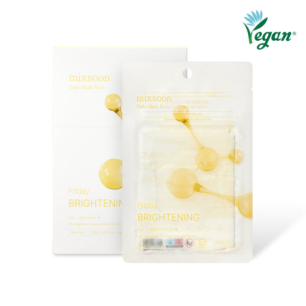 mixsoon Daily Mask Pack 20ml X 10 sheets 1SET- 7-Mask Routine Pore Minimizer, Tone-Up, Glass Skin, Calming, Tightening, Brightening, Moisture, and Total Care Masks Korean Skincare