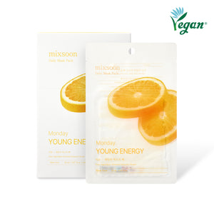 mixsoon Daily Mask Pack 20ml X 10 sheets 1SET- 7-Mask Routine Pore Minimizer, Tone-Up, Glass Skin, Calming, Tightening, Brightening, Moisture, and Total Care Masks Korean Skincare