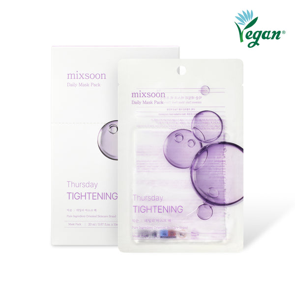 mixsoon Daily Mask Pack 20ml X 10 sheets 1SET- 7-Mask Routine Pore Minimizer, Tone-Up, Glass Skin, Calming, Tightening, Brightening, Moisture, and Total Care Masks Korean Skincare