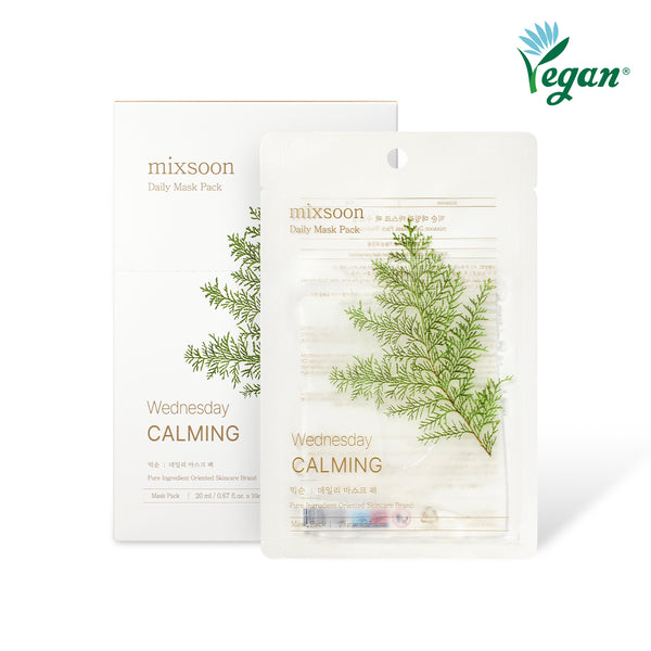 mixsoon Daily Mask Pack 20ml X 10 sheets 1SET- 7-Mask Routine Pore Minimizer, Tone-Up, Glass Skin, Calming, Tightening, Brightening, Moisture, and Total Care Masks Korean Skincare