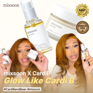mixsoon X Cardi B Bean Glass Skin Duo Bean Essence 50ml + Bean Cream 50ml 3.38 Fl. Oz / 100ml Glass Skin Care