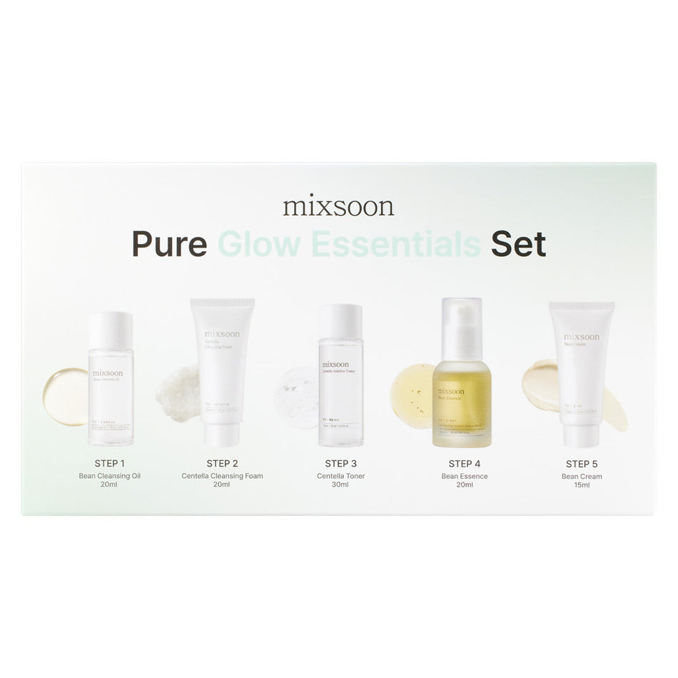 Mixson mixsoon Pure Glow Essentials Set – All-in-One Skincare Kit, 5-Step Rou