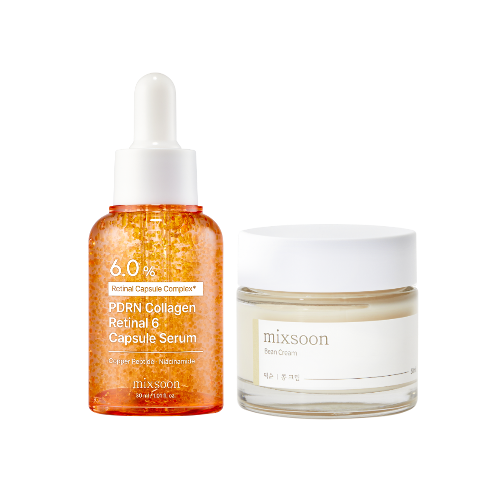 mixsoon Retinal 6 Starter Duo / PDRN Collagen Retinal 6 Capsule Serum 30ml + Bean Cream 50ml
