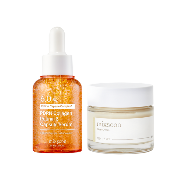 mixsoon Retinal 6 Starter Duo / PDRN Collagen Retinal 6 Capsule Serum 30ml + Bean Cream 50ml