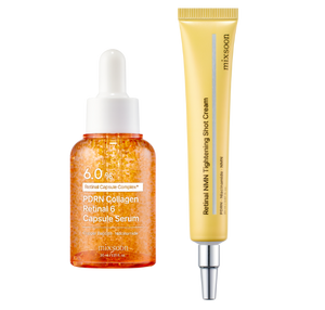 mixsoon Retinal Firming Duo | PDRN Collagen Retinal 6 Capsule Serum & Retinal NMN Tightening Shot Cream